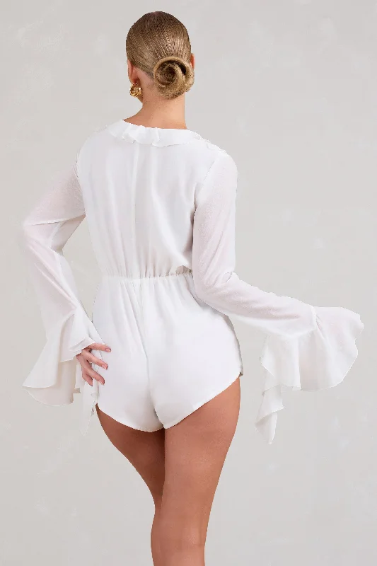 sauvage-white-chiffon-ruffle-plunge-long-sleeve-playsuit-cl128632005