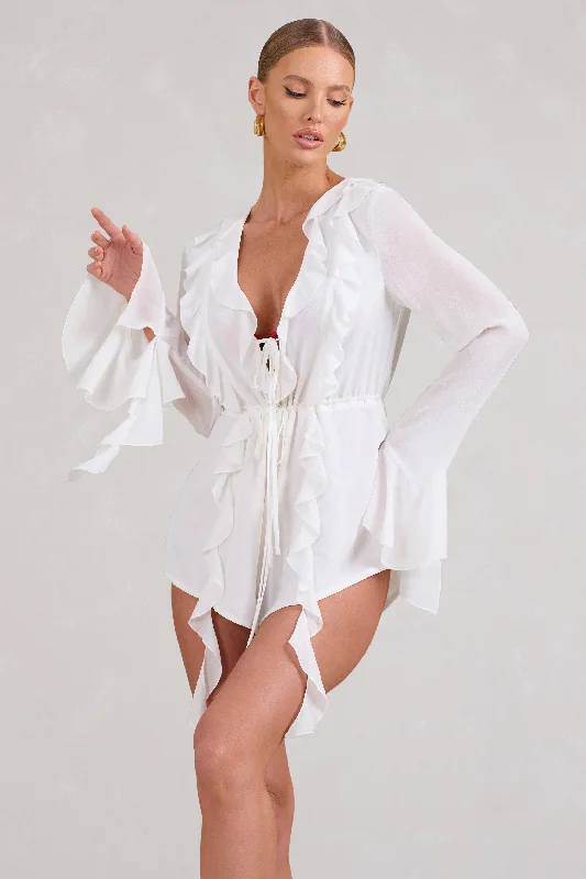 sauvage-white-chiffon-ruffle-plunge-long-sleeve-playsuit-cl128632005