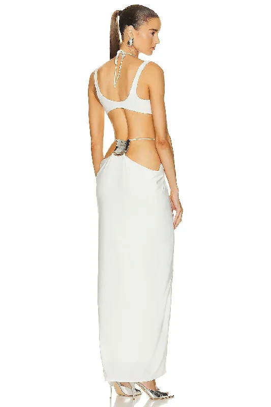 Square Lower Back Plate Pillar Drape Skirt