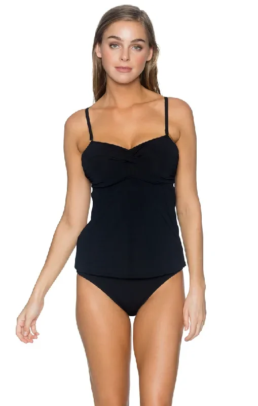 Sunsets Black Iconic Twist Tankini