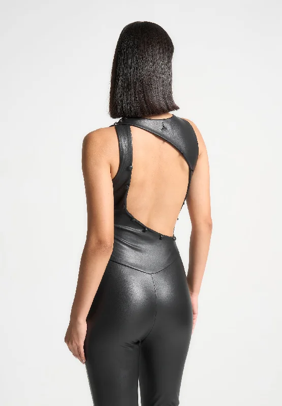 vegan-leather-cut-out-button-detail-jumpsuit-black