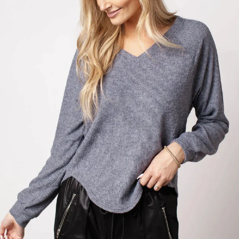 Dylan Fuzzy Flecked Fleece Top