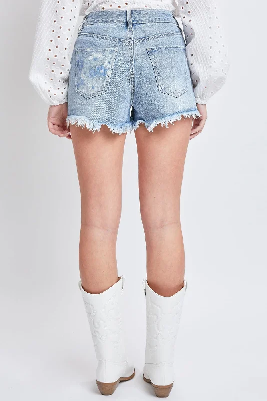 womens-high-rise-denim-shorts-with-floral-print